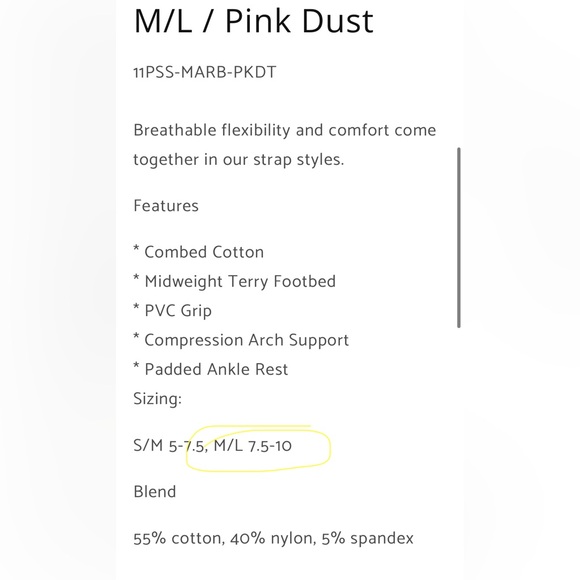 NWT Pointe Studio Grip Collection Pink Dust Marble Grip Strap M/L - Picture 3 of 8